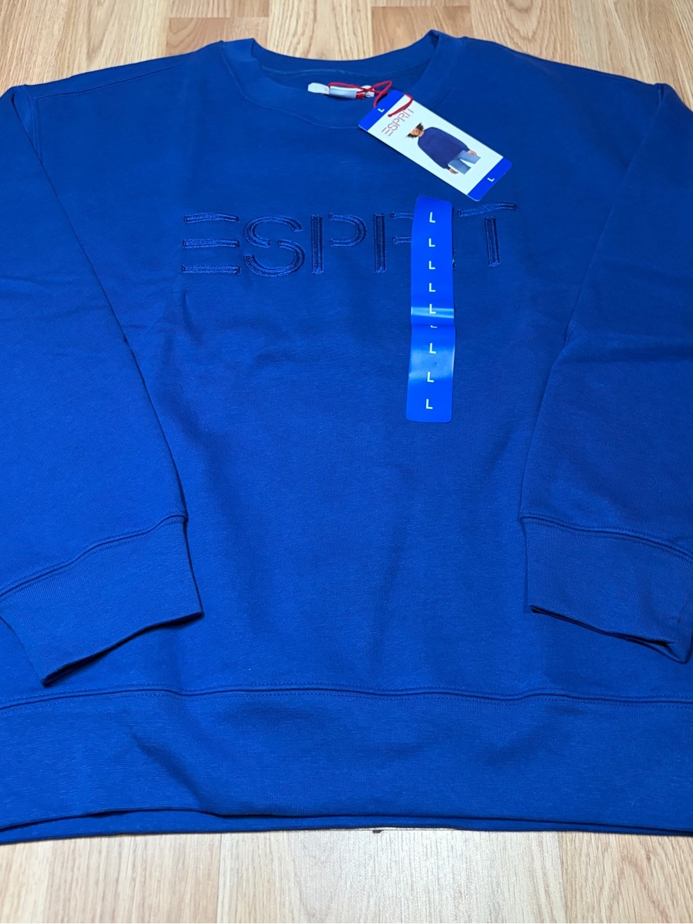 Brand NEW VIRAL Espirit Womens Large Crewneck Sweatshirt Blue Retro Logo